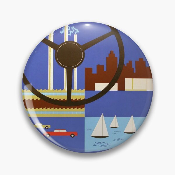 Item preview, Detroit vintage travel poster designed and sold by stickart-marek.