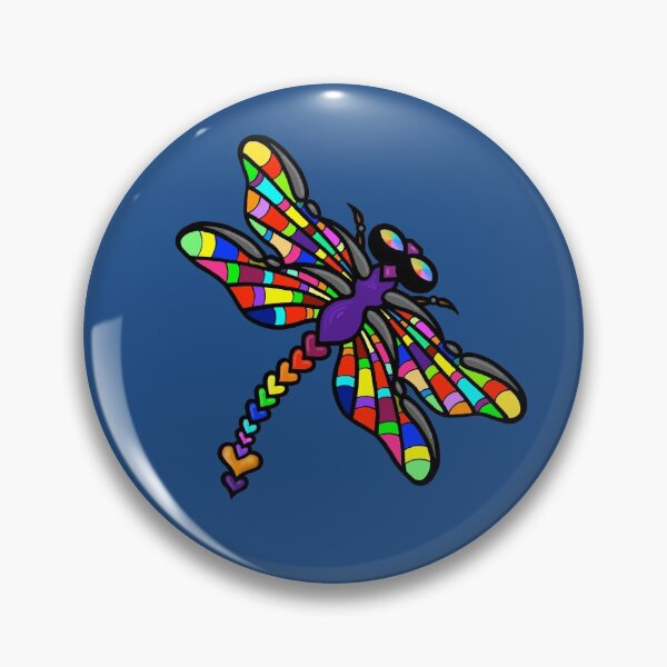 Item preview, SoloFlyght ~ Multi-Coloured Dragonfly - Pantone Colour of the Year 2020 - Classic Blue by Amanda M Lucas designed and sold by Amanda Lucas.