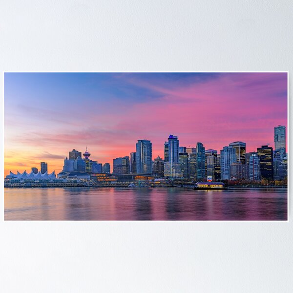 Downtown Vancouver During Sunrise Poster