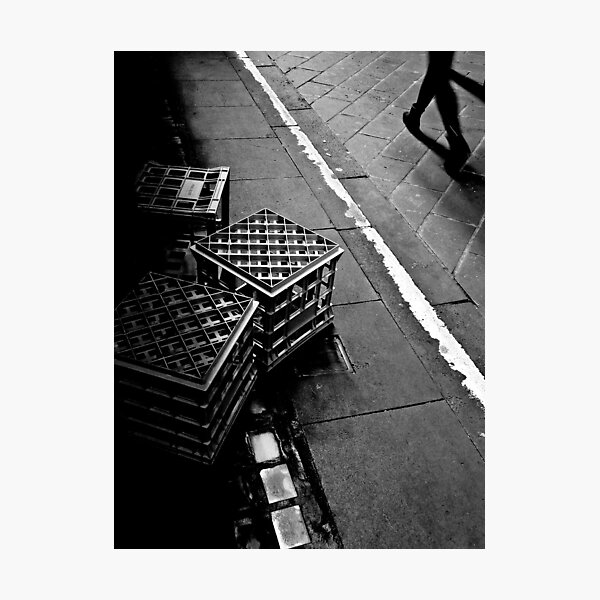 The lonely life of a milk crate (watching the world go by) Photographic Print