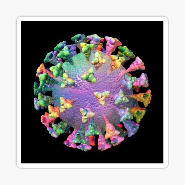 Coronavirus Rainbow Virus Sticker