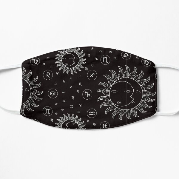 Celestial Zodiac Symbols - Black/White Mask