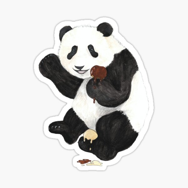 Vista previa del artículo con la obra «Panda y su helado», diseñado y vendido por Art by Kathleen Stuart.