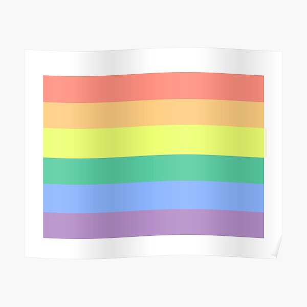 Pastel Pride Flag Crayon Soft Aesthetic Pride Gay Lgbt Flag Poster