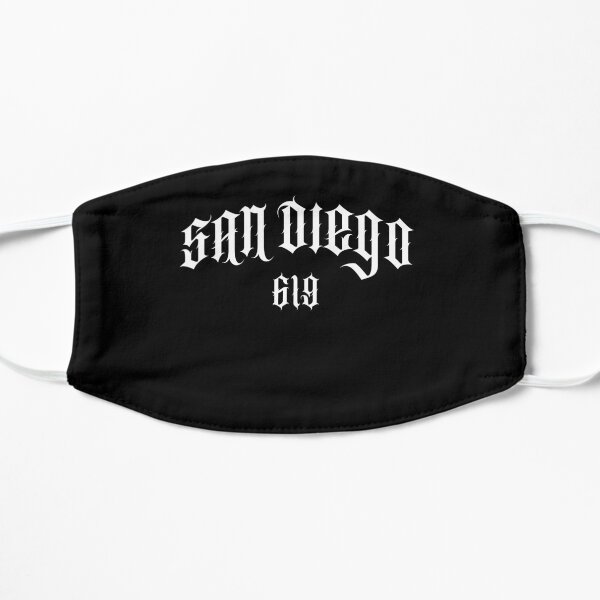 San Diego Area Code 619 Chicano Script Flat Mask