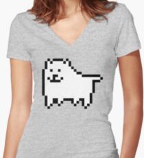 undertale - annoying dog Women's Fitted V-Neck T-Shirt