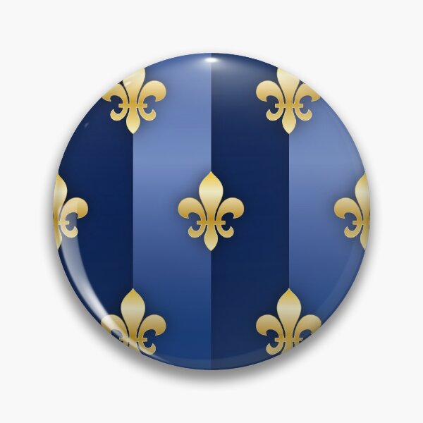 Item preview, Fleur de Lys gold and blue metallic effect designed and sold by lathspell.