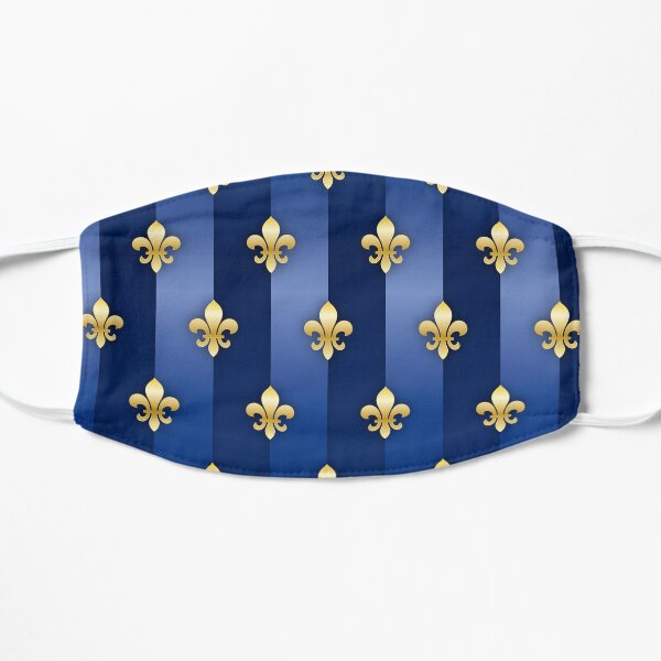Fleur de Lys Gold und Blau Metallic-Effekt Flache Maske