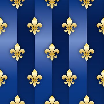 Fleur de Lys Gold Blue Socks by lathspell