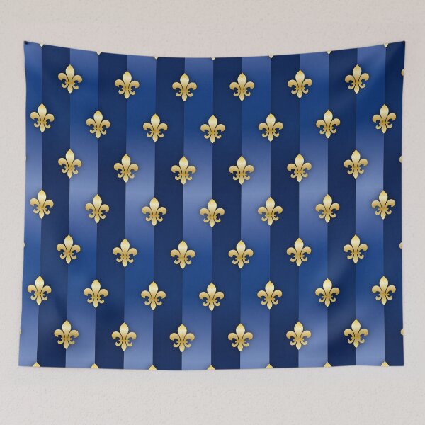 Item preview, Fleur de Lys gold and blue metallic effect designed and sold by lathspell.