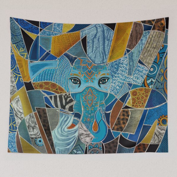 Item preview, Colorful Abstract Elephant composition designed and sold by k9printart.