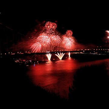 Artwork thumbnail, Fireworks - 75th Anniversary of the Golden Gate Bridge by Rodney Johnson