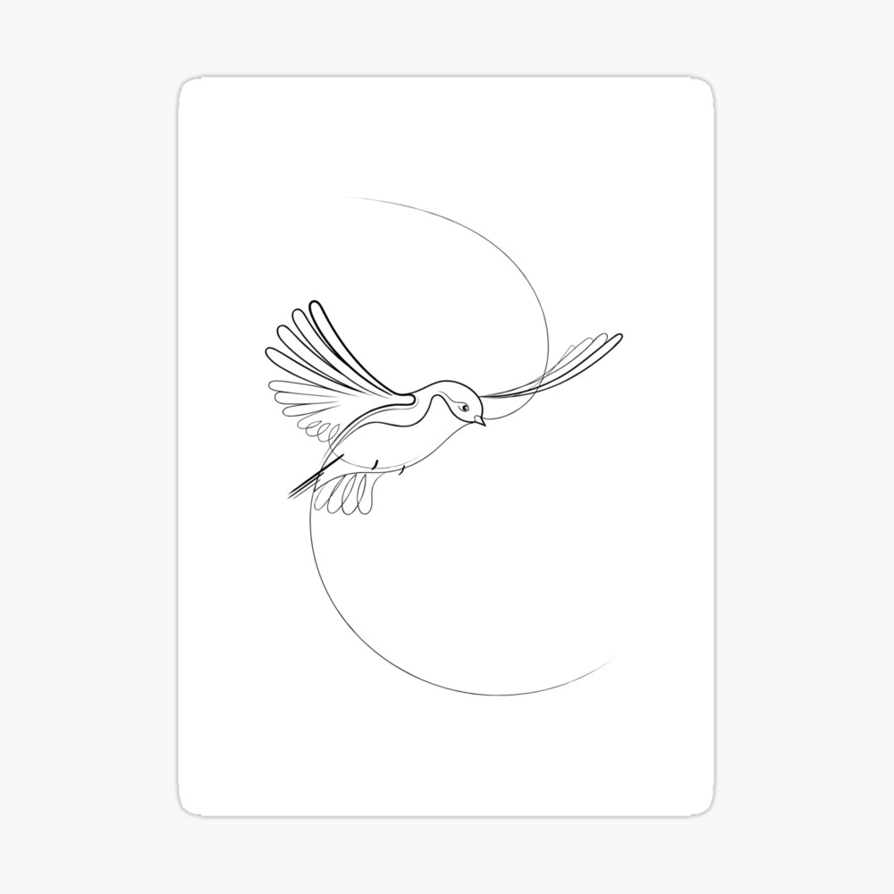 Continuous line bird White one line drawing Stock Vector | Adobe Stock