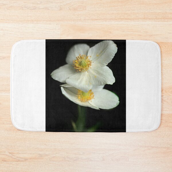 Item preview, White flowers on black background designed and sold by olena2552.