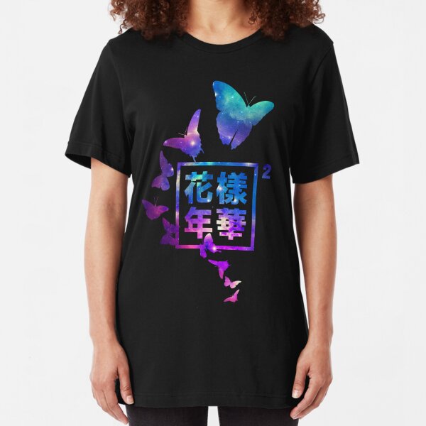 "THE MOST BEAUTIFUL MOMENT IN LIFE" BUTTERFLY GALAXY LOGO Slim Fit T-Shirt
