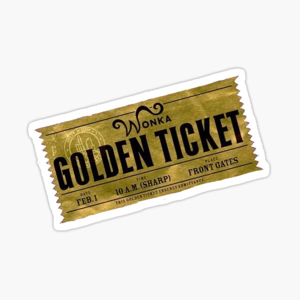 Chocolate Factory Golden Ticket Prop Replica classic 