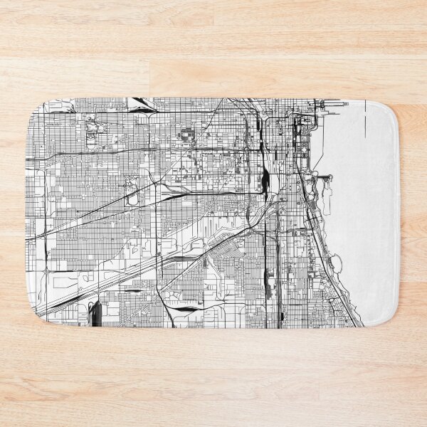 Item preview, Chicago White Map designed and sold by multiplicitymap.