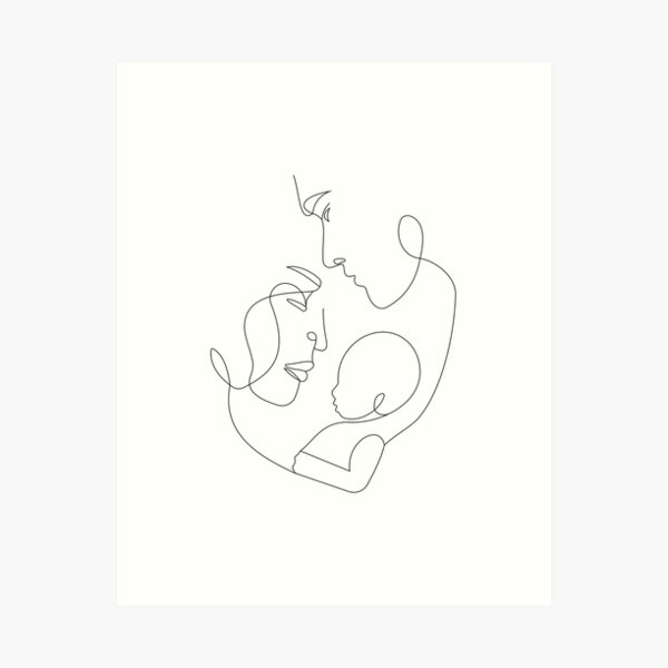 Item preview, Family one line  designed and sold by GemsLineArt.