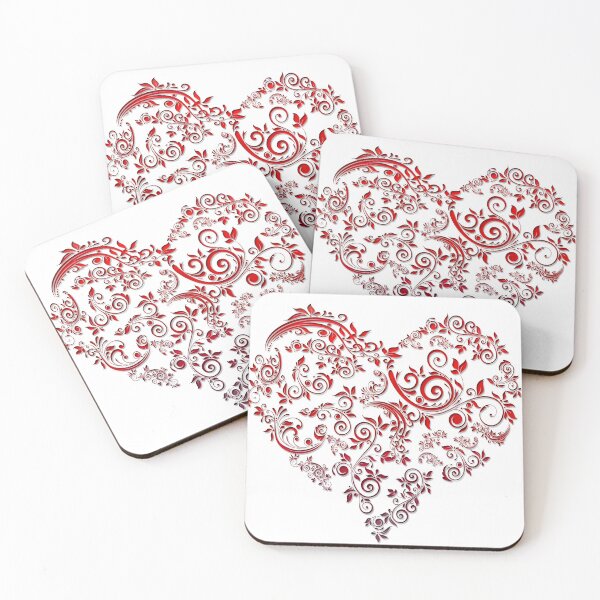 Item preview, vintage red heart heart with flowers designed and sold by elgreko.