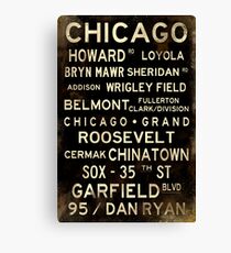 Distressed Chicago L Subway Sign Art Canvas Print