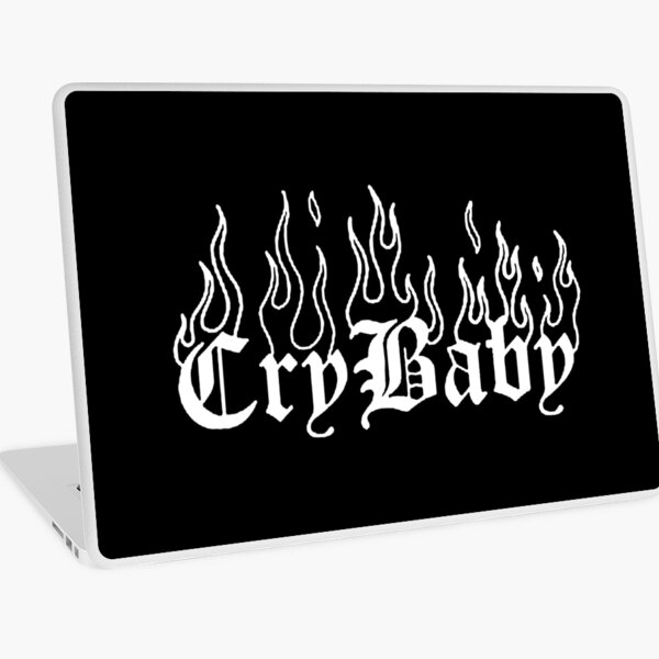 Lil Peep Cry Baby Tattoo on Fire Original Design in white Laptop Skin