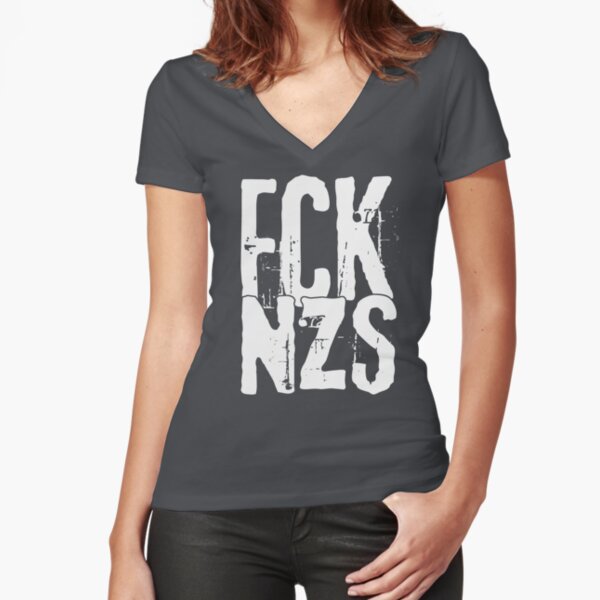 FCK NZS Tailliertes T-Shirt mit V-Ausschnitt