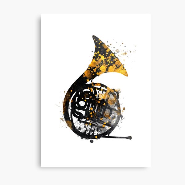 french horn music art #music Metal Print