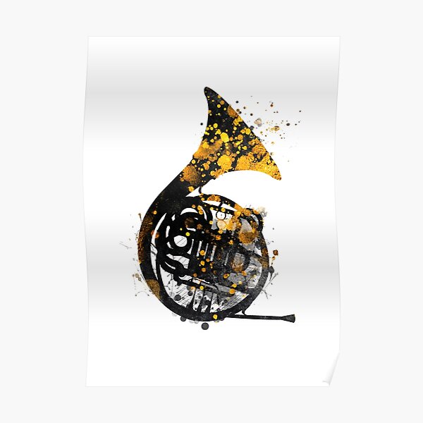 french horn music art #music Poster