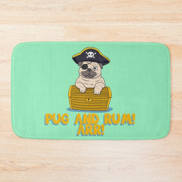Item preview, FUNNY PUG AND RUM PIRATE DOG designed and sold by Picspot.