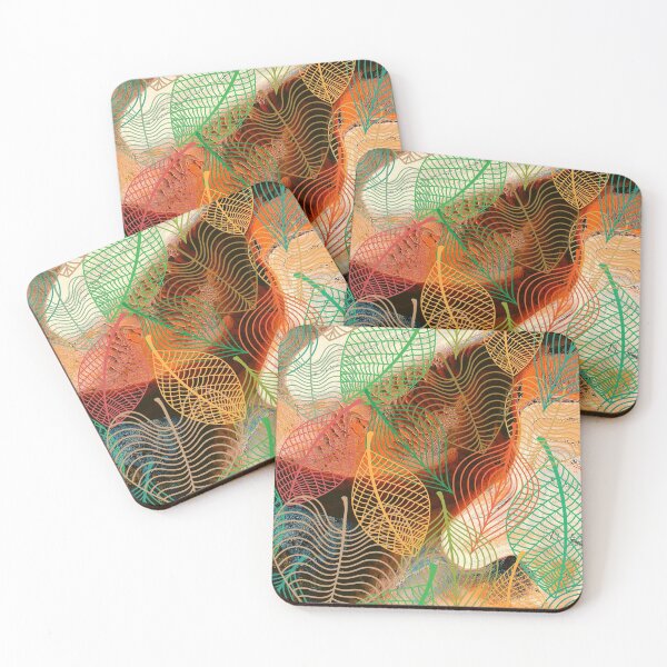 Item preview, Colorful leaves silhouette on a fashion texture designed and sold by corner-shop.