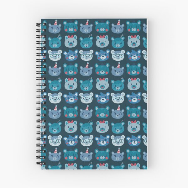 Item preview, Fun Blue Bear Faces Pattern designed and sold by Claire Stamper.
