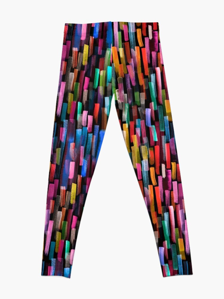 Alternate view of Multicolored watercolor stripes pattern Leggings