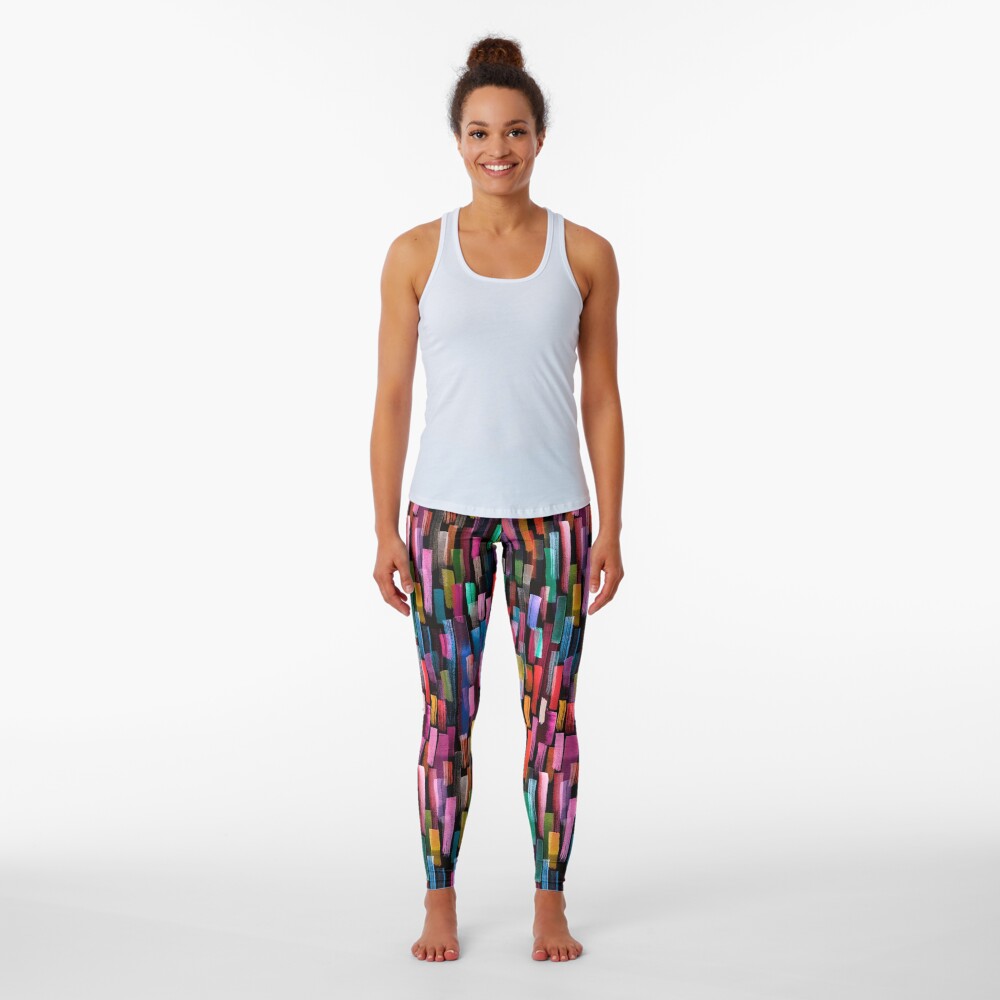 Multicolored watercolor stripes pattern Leggings