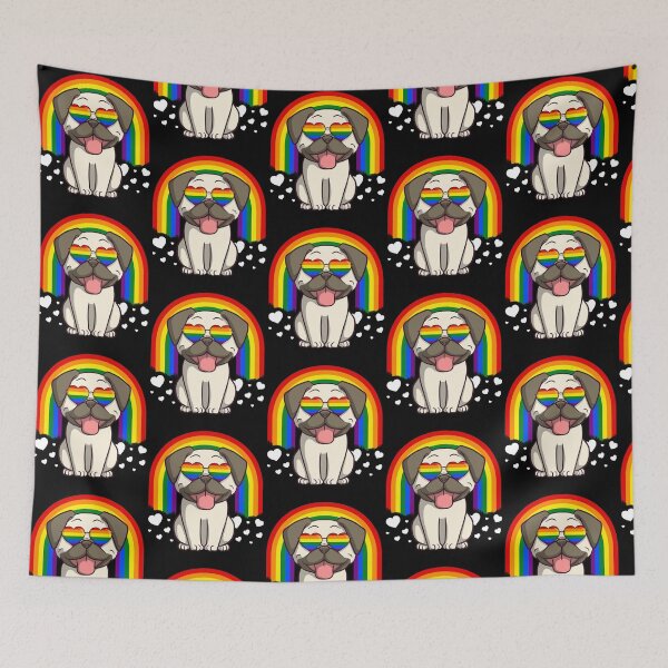 Item preview, LGBTQ Pug Dog Gay Pride Rainbow designed and sold by fatamyfan1.