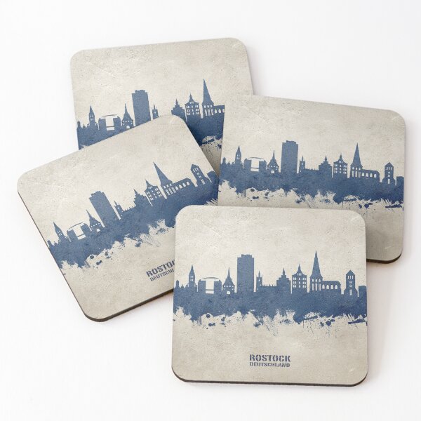 Item preview, Rostock Germany Skyline designed and sold by ArtPrints.