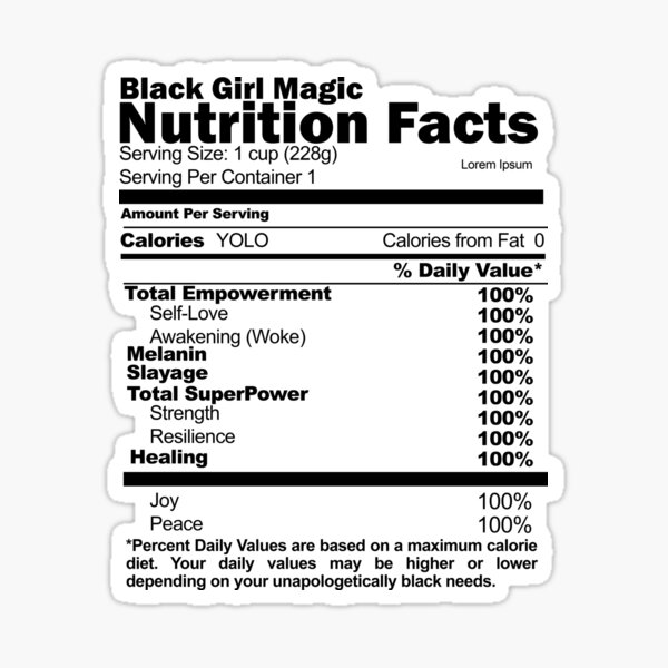 Download Black Girl Nutrition Stickers Redbubble