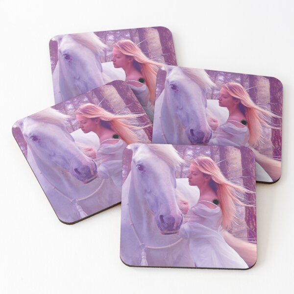 Mystical Girl with Horse Coasters (Set of 4)