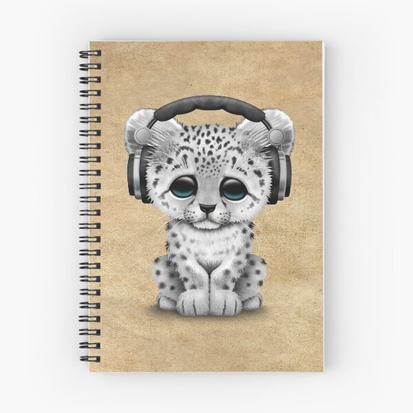 Item preview, Cute Snow leopard Cub Dj Wearing Headphones  designed and sold by JeffBartels.