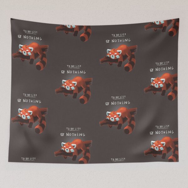 Item preview, Red Panda Day - to Do List Nothing - Cute Fluffy Animal - Procrastinate designed and sold by BlancaVidal.