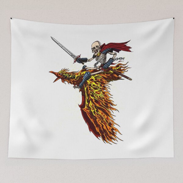 Item preview, Skeleton Riding A Phoenix Bird designed and sold by underheaven.
