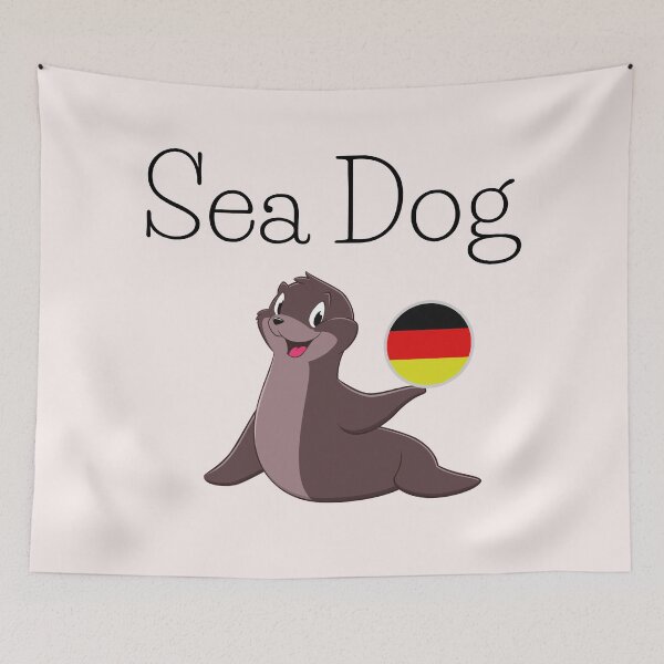 Item preview, Seal Seehund (Sea Dog) in German with Deutsche Flagge Ball designed and sold by Time4German.