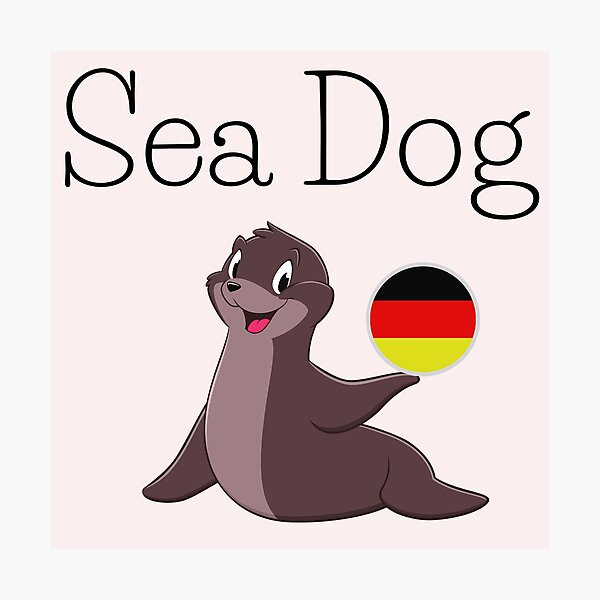 Item preview, Seal Seehund (Sea Dog) in German with Deutsche Flagge Ball designed and sold by Time4German.