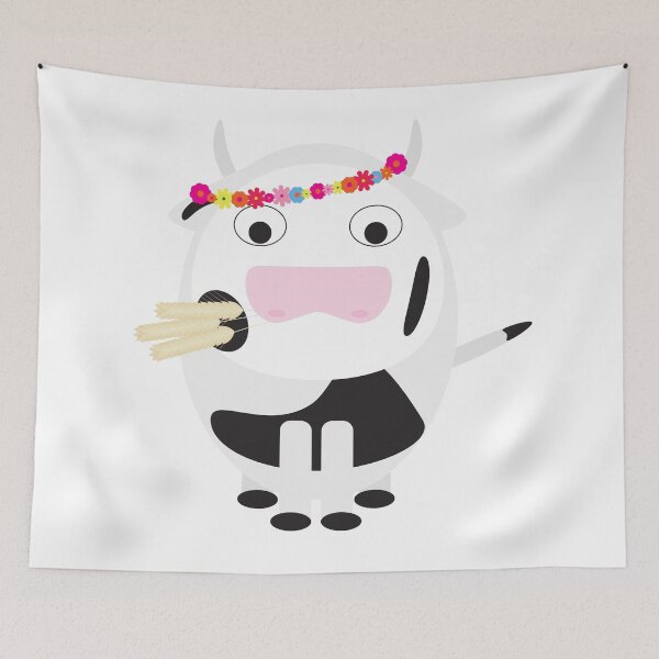 Item preview, Cute Cow with Flower Head Bouquet designed and sold by sigdesign.