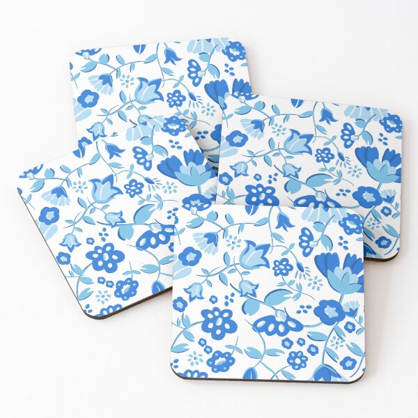 Item preview, Blue and White Floral by David Rose Designs designed and sold by Sartabanfi.