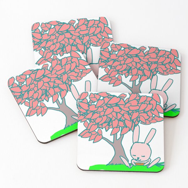 Item preview, Pink Kawaii Bunny Under Tree Eating a Carrot designed and sold by thejitters.