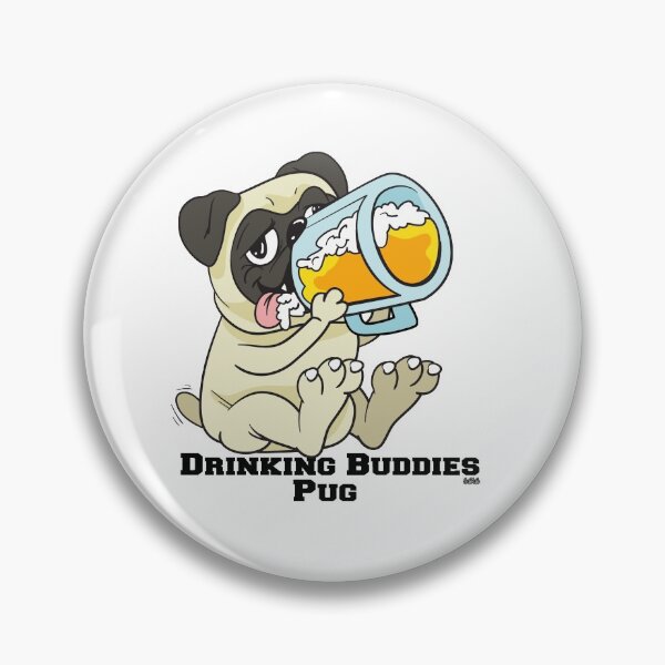 Item preview, Pug Dog Beer Drinking Buddies Series Cartoon  designed and sold by 3sistersrock.