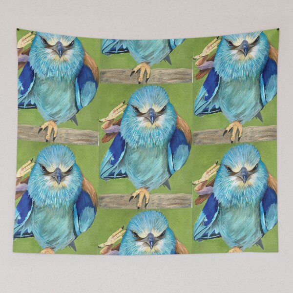 Item preview, A Bird saluting all the key workers. This European Roller says thank you. designed and sold by Sarah Hearfield.