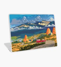 Vintage Reise Camper Land Landschaftsplakat Laptop Skin