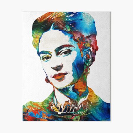 Portrait abstrait de Frida Kahlo Impression rigide
