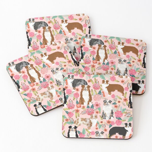 Item preview, Australian Shepherd Florals - pink designed and sold by PetFriendly.